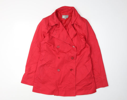 Womens UK Size 12 Mia Moda Red Pea Coat
