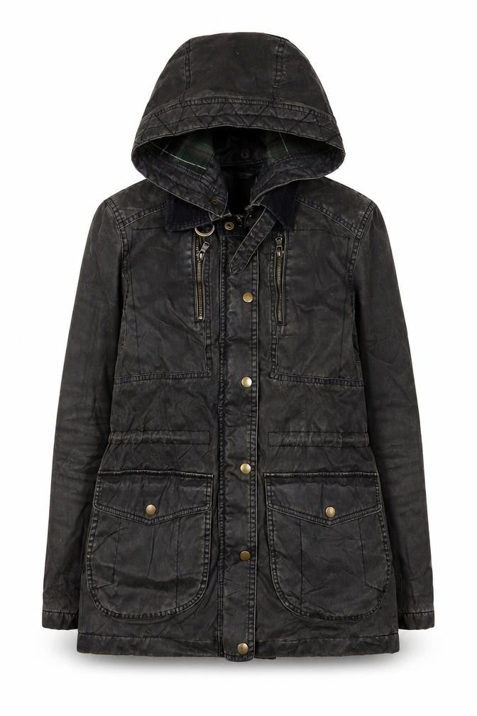 Womens UK Size 8 Topshop Black Parka Coat