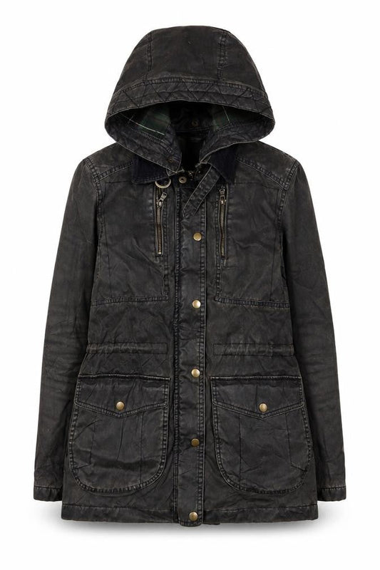 Womens UK Size 8 Topshop Black Parka Coat