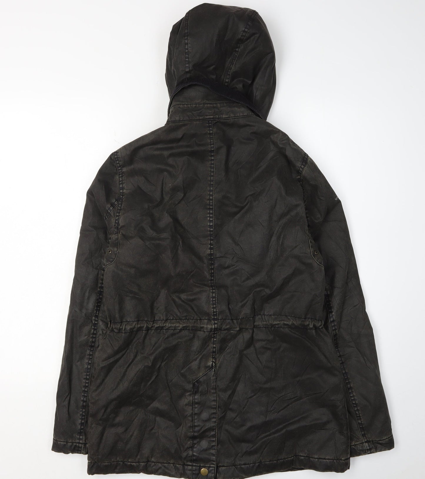 Womens UK Size 8 Topshop Black Parka Coat
