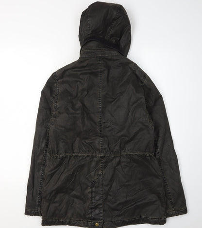 Womens UK Size 8 Topshop Black Parka Coat