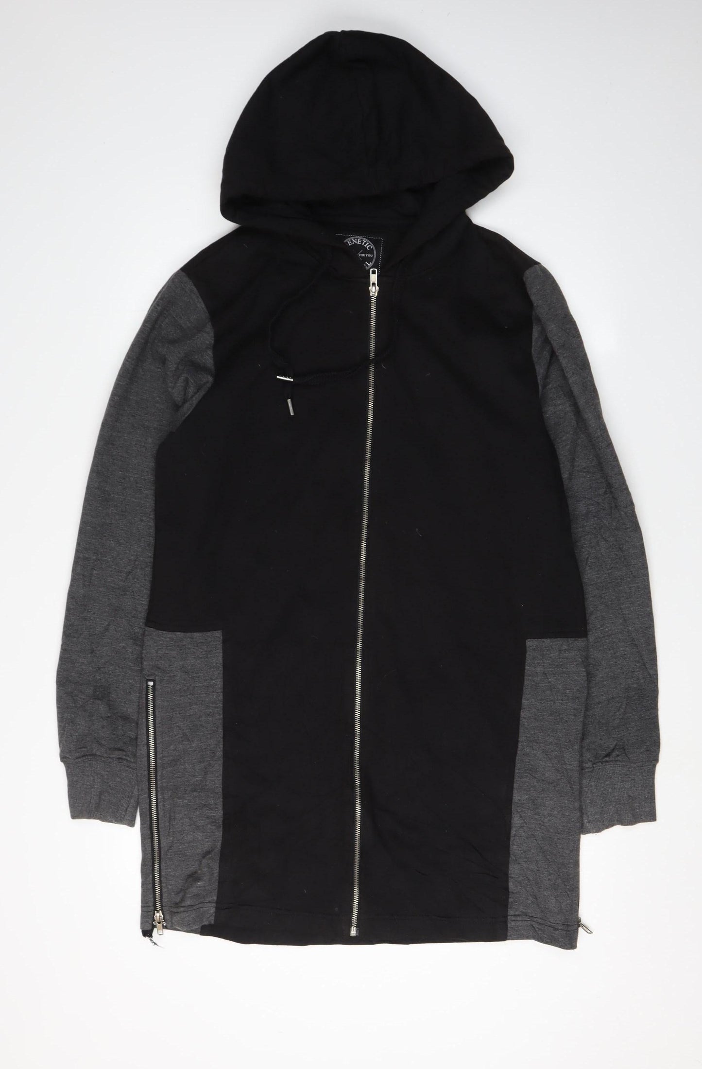 Genetic Apparel Unisex Black Zip Hoodie, Size M
