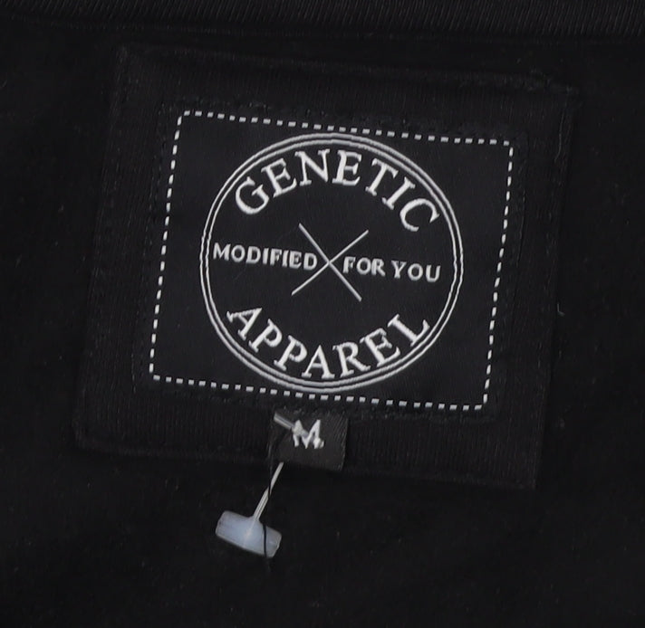 Genetic Apparel Unisex Black Zip Hoodie, Size M