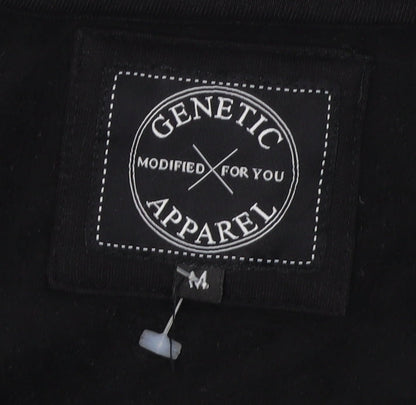 Genetic Apparel Unisex Black Zip Hoodie, Size M