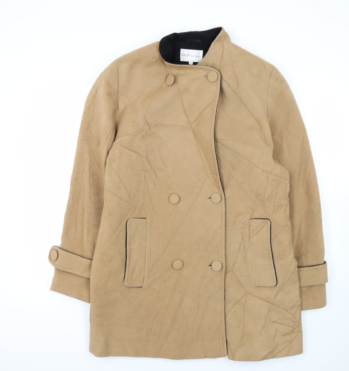 Womens UK Size 10 EWM Beige Pea Coat