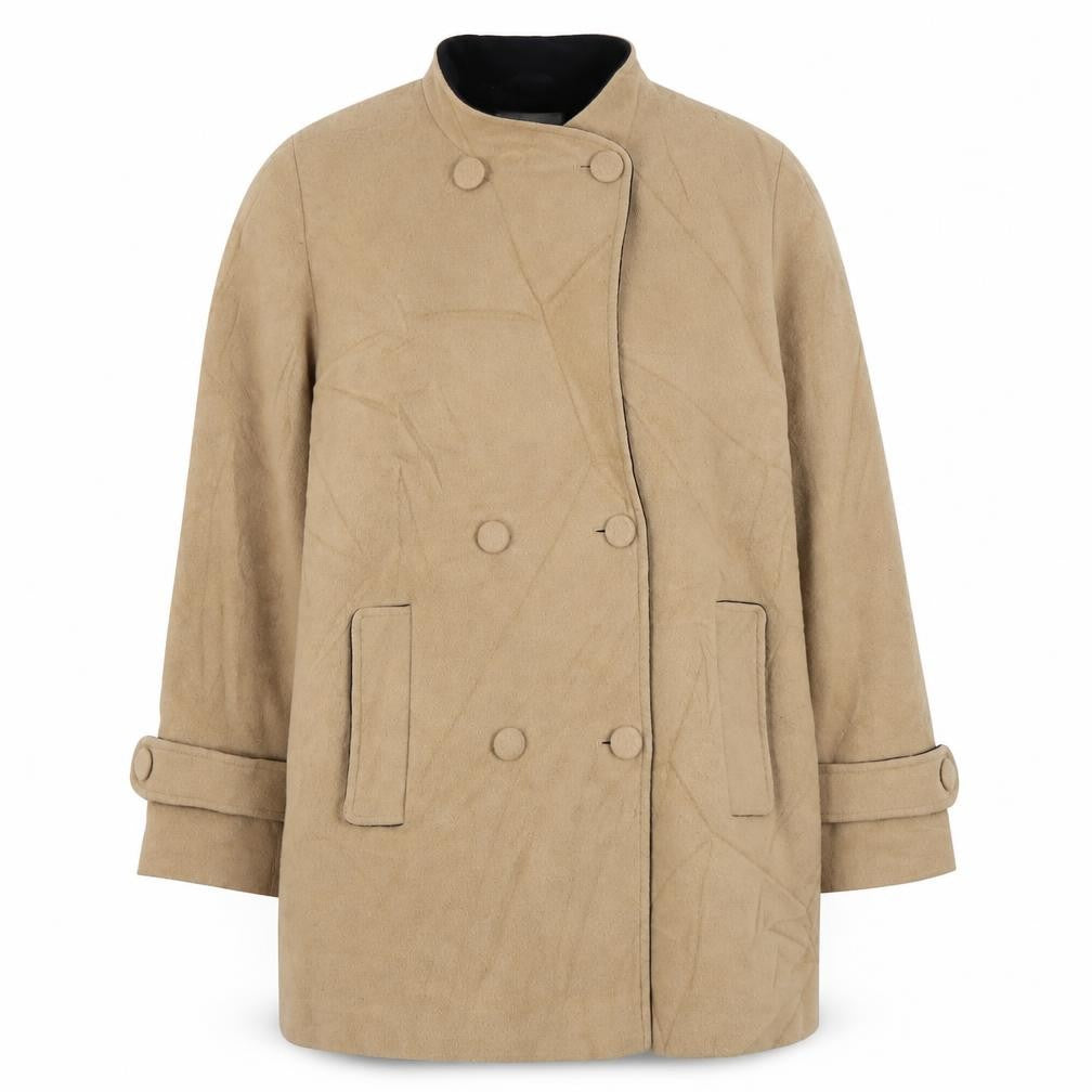 Womens UK Size 10 EWM Beige Pea Coat