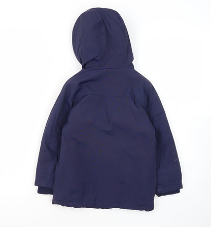 Lyle & Scott Boys Blue Hooded Mid-Length Jacket 3-4 Years