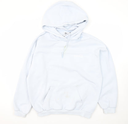 Adidas Unisex White Hoodie, Size 10, Casual Pullover