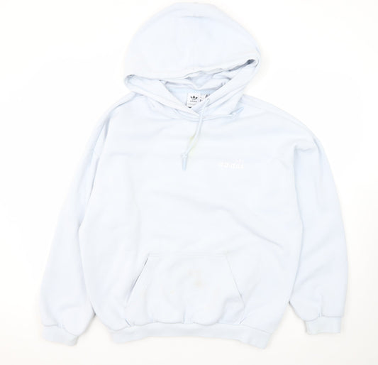 Adidas Unisex White Hoodie, Size 10, Casual Pullover