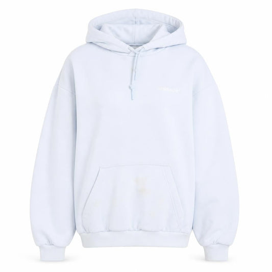 Front view of Adidas unisex white hoodie, size 10, casual pullover