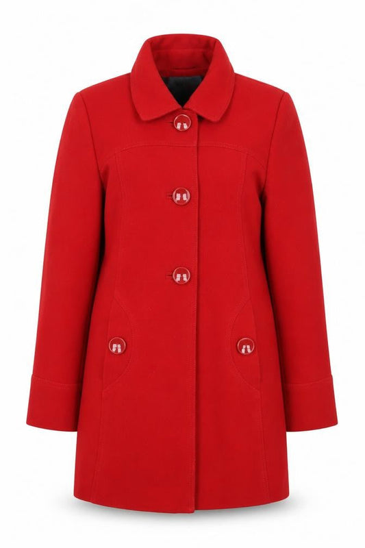 Womens UK Size 12 BHS Red Overcoat
