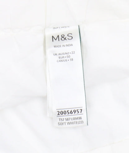 Marks and Spencer Women's White Cotton Embroidered Shorts