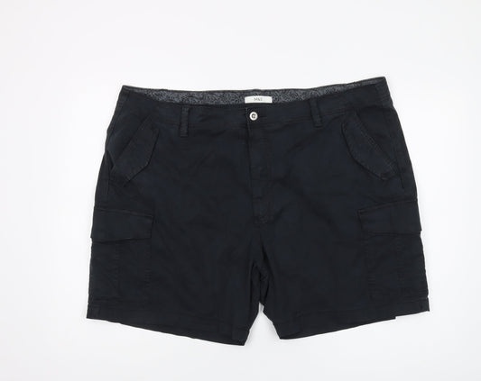 Marks and Spencer Unisex Black Cargo Shorts, Size 22