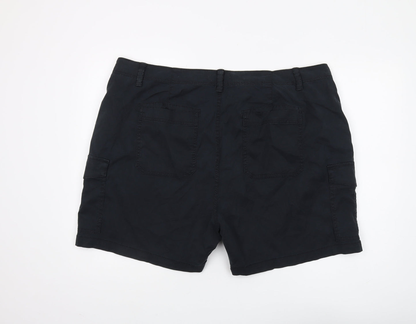 Marks and Spencer Unisex Black Cargo Shorts, Size 22