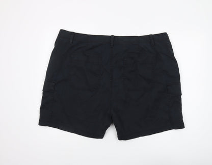 Marks and Spencer Unisex Black Cargo Shorts, Size 22