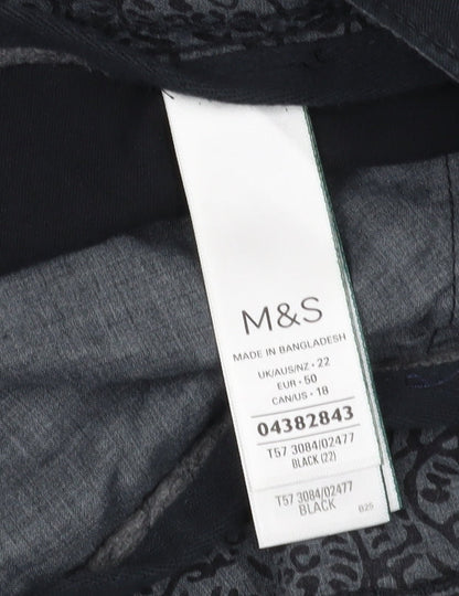 Marks and Spencer Unisex Black Cargo Shorts, Size 22