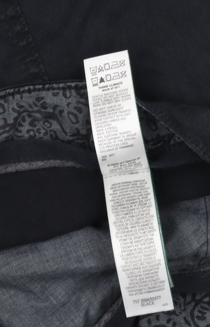 Marks and Spencer Unisex Black Cargo Shorts, Size 22