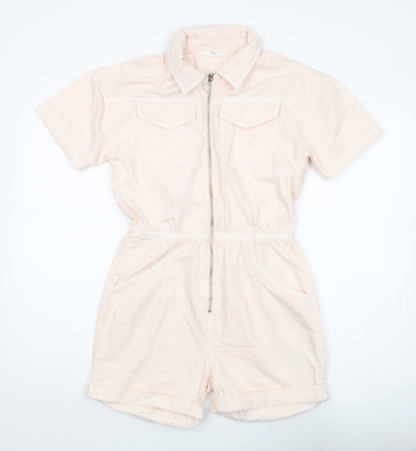 Marks and Spencer Girls Pink Jumpsuit 13-14 Years Short Sleeve