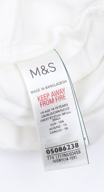 Marks and Spencer Girls Ivory Playsuit 14-15 Years