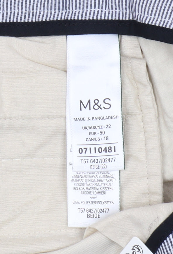 Marks and Spencer Women's Beige Chino Shorts Size 22