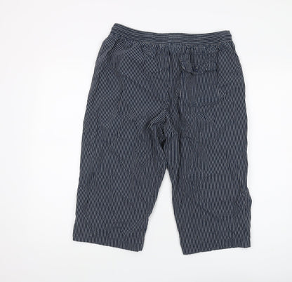 Cotton Traders Men's Blue Striped Shorts Medium