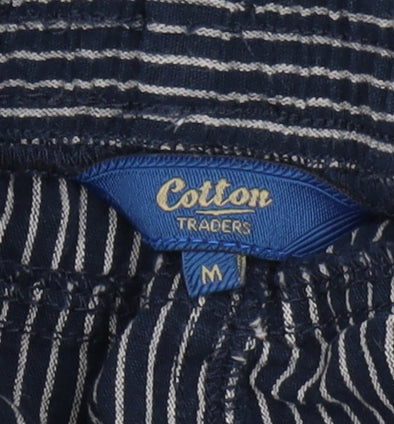 Cotton Traders Men's Blue Striped Shorts Medium