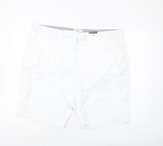 Marks and Spencer Women's White Chino Shorts Size 22