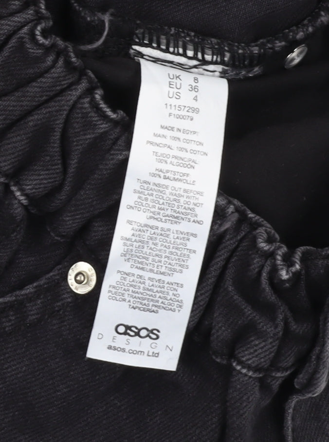 Asos Design Women's Black Mom Denim Shorts Size 8