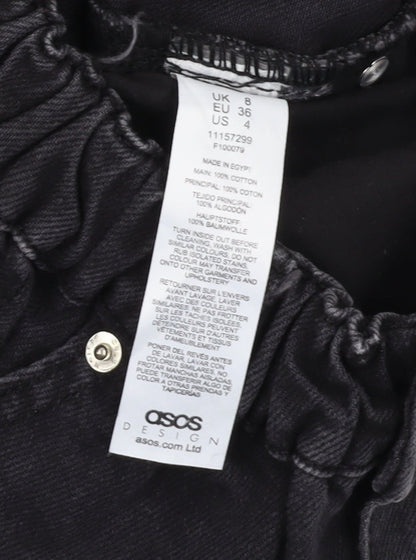 Asos Design Women's Black Mom Denim Shorts Size 8