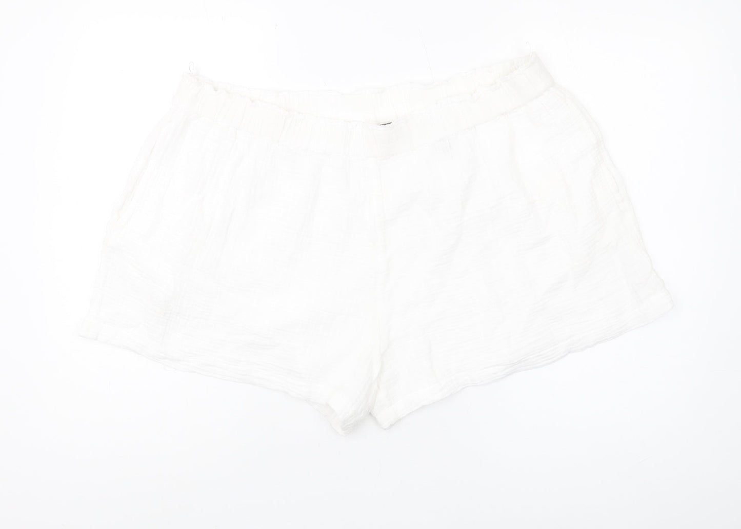 Marks and Spencer Women's White Cotton Shorts Size 22