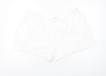Marks and Spencer Women's White Cotton Shorts Size 22