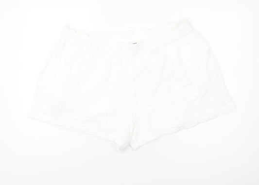 Marks and Spencer Women's White Cotton Shorts Size 22