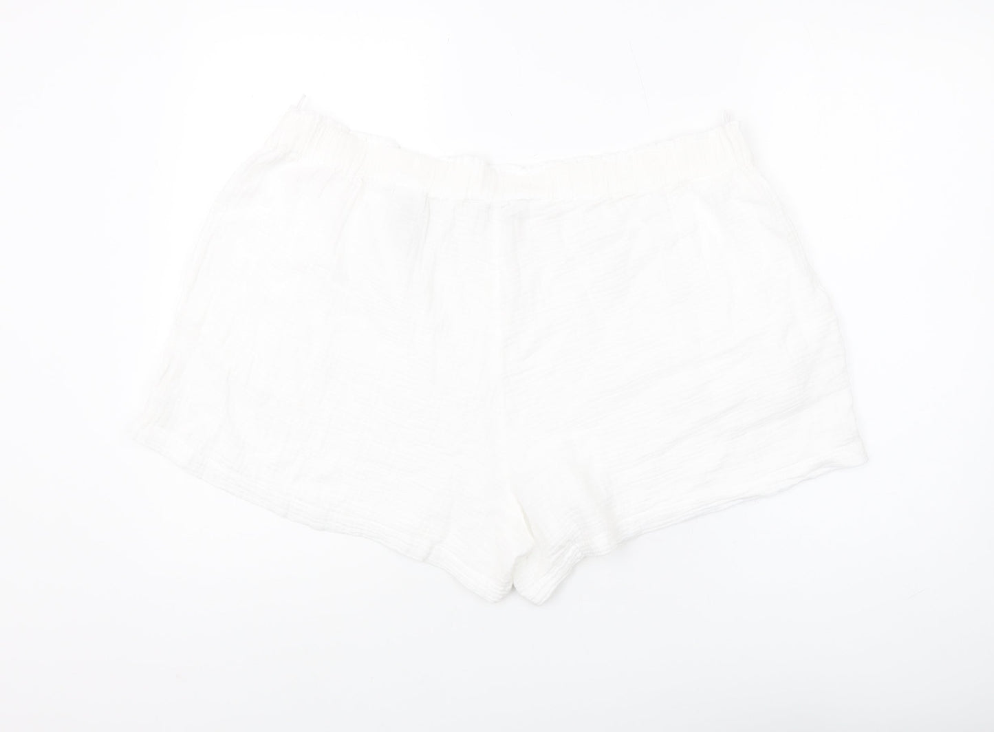 Marks and Spencer Women's White Cotton Shorts Size 22