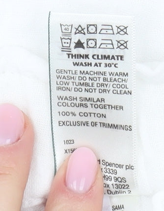 Marks and Spencer Women's White Cotton Shorts Size 22