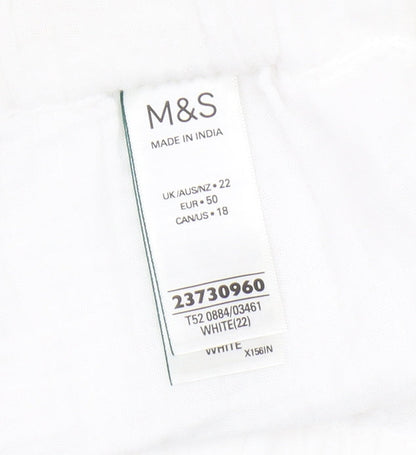 Marks and Spencer Women's White Cotton Shorts Size 22
