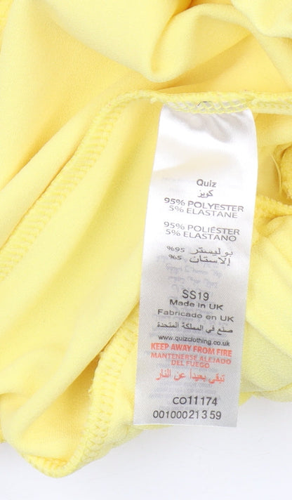 Quiz Women's Yellow Paperbag Shorts, Size 6