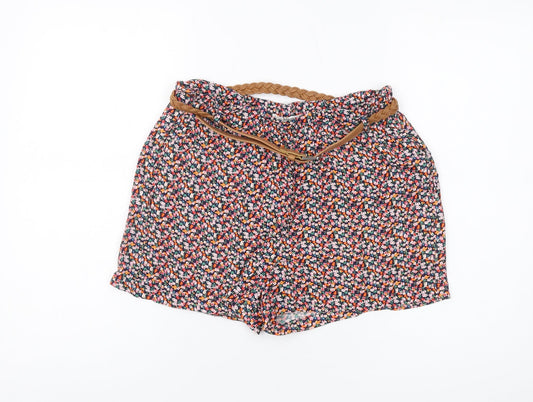 MNG Women's Multicoloured Paperbag Shorts S - Viscose, Floral