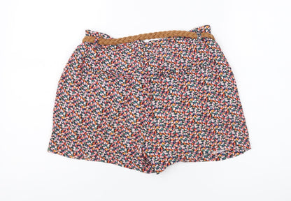 MNG Women's Multicoloured Paperbag Shorts S - Viscose, Floral