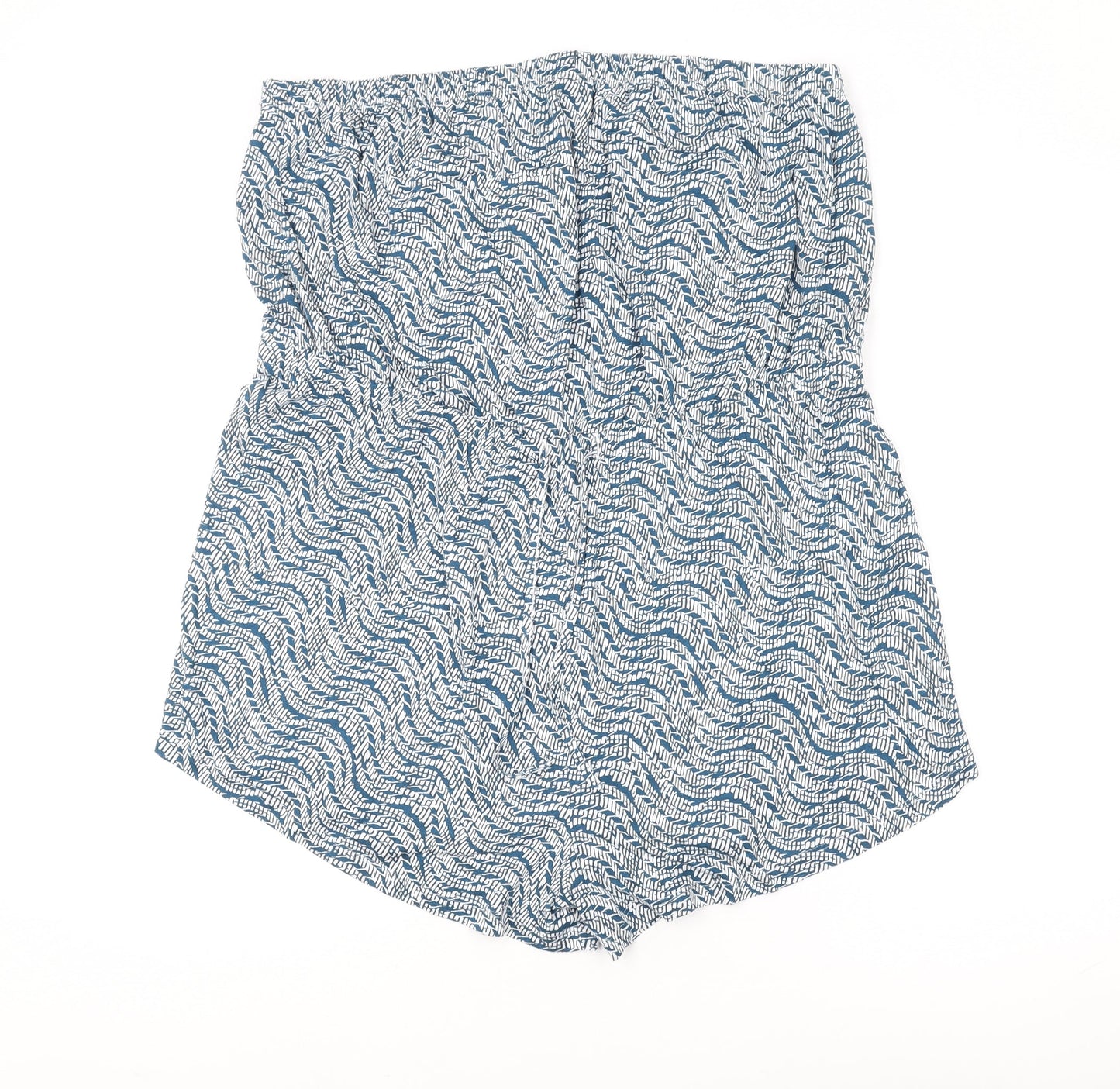 Marks and Spencer Women's Blue Geometric Playsuit Size 24