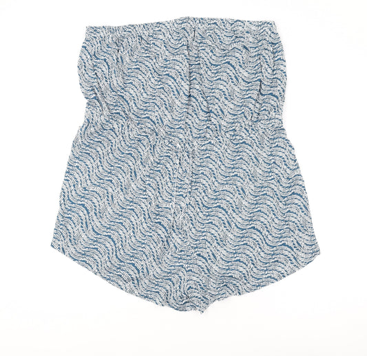 Marks and Spencer Women's Blue Geometric Playsuit Size 24