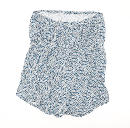 Marks and Spencer Women's Blue Geometric Playsuit Size 24