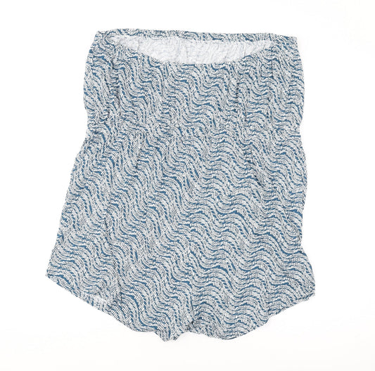 Marks and Spencer Women's Blue Geometric Playsuit Size 24