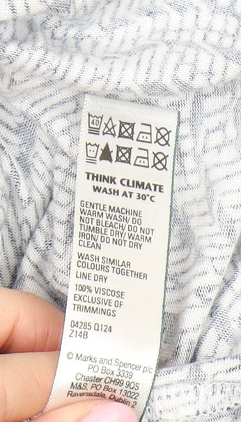 Marks and Spencer Women's Blue Geometric Playsuit Size 24