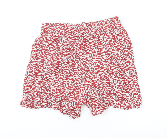 Marks and Spencer Women's Red Animal Print Cotton Shorts