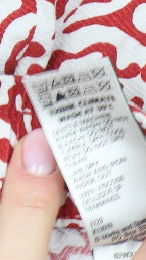 Marks and Spencer Women's Red Animal Print Cotton Shorts