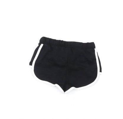 Marks and Spencer Girls Black Shorts 6-7 Years Aloha Theme