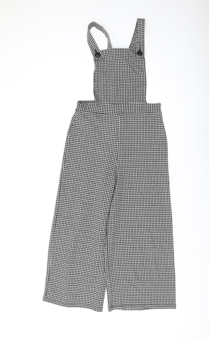 New Look Women's Black Houndstooth Dungaree Size 8