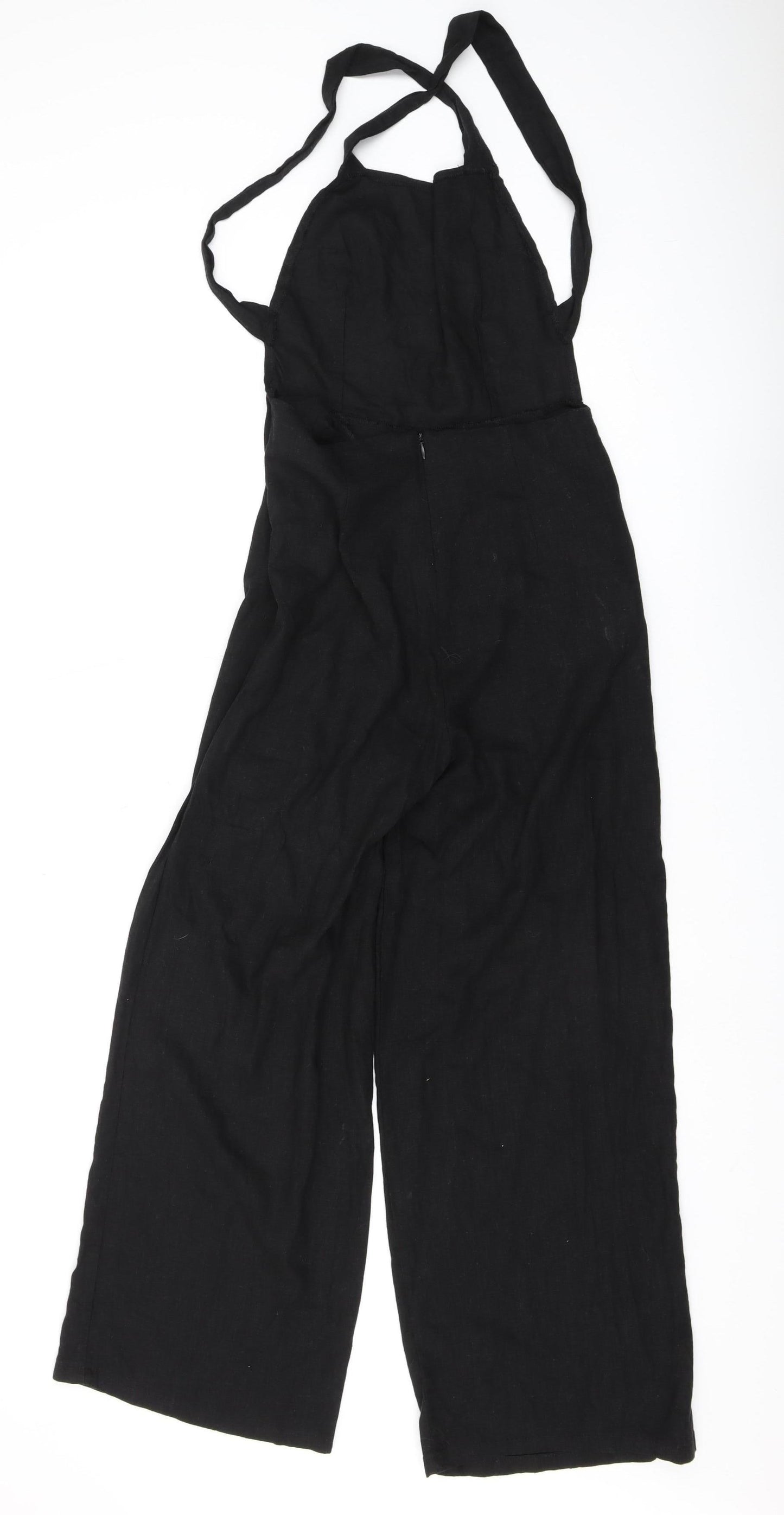 Nasty Gal Women's Black Wide-Leg Jumpsuit Size 8