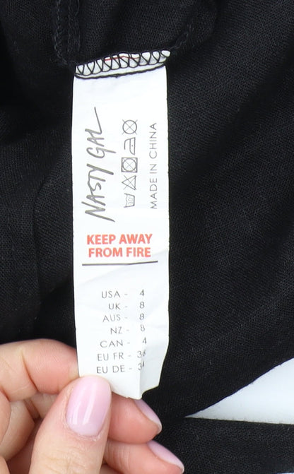 Nasty Gal Women's Black Wide-Leg Jumpsuit Size 8