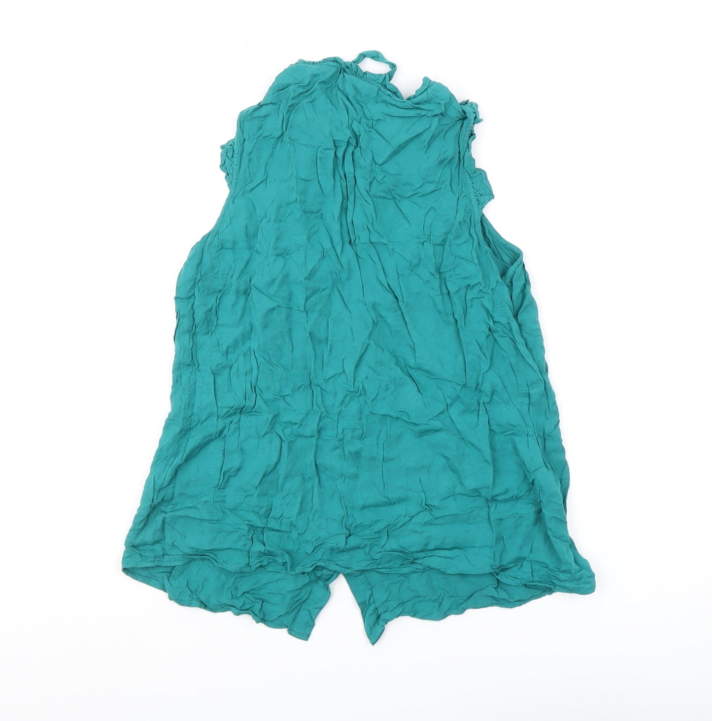 Womens UK Size 10 Oasis Green Ringer Blouse